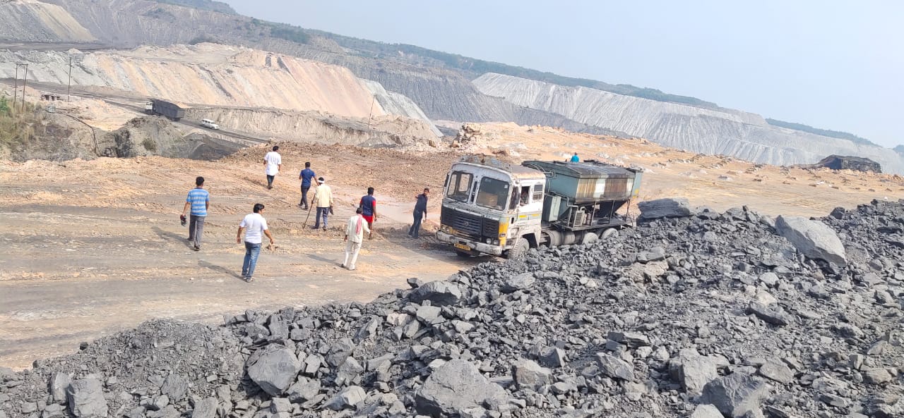 Villagers protest at Gevra coal mine of korba