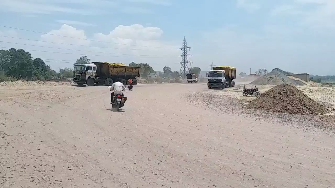 Roads being built on the already built road in Korba