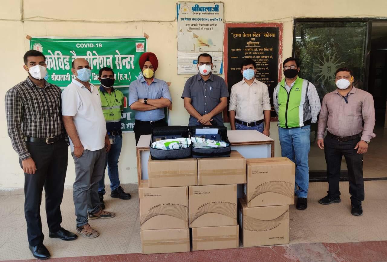 Balco gave 10 ventilators to Balaji covid Hospital korba