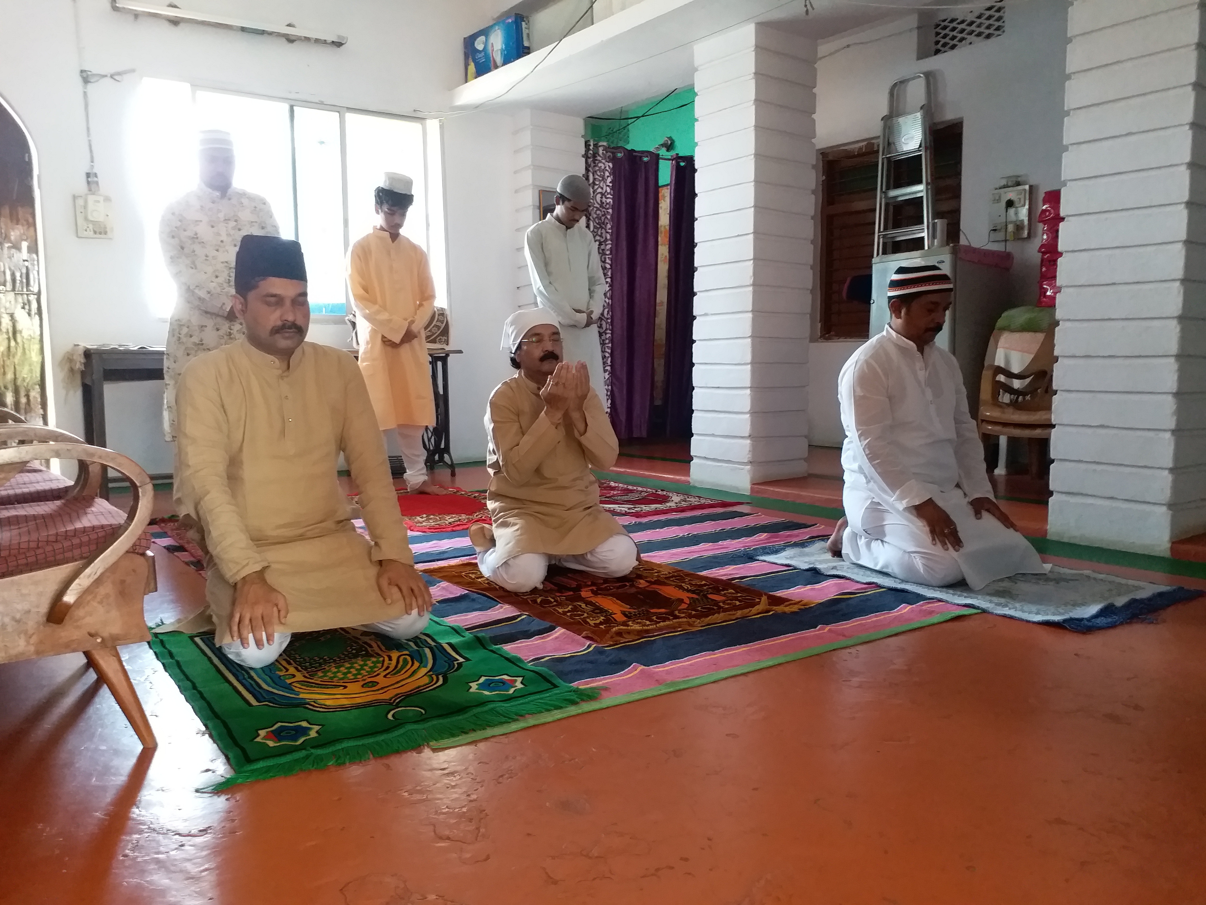 People prayed namaz at home