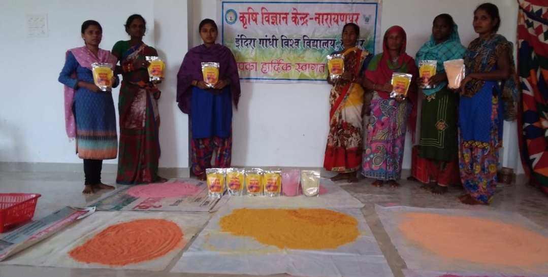 tribal-women-of-narayanpur-made-herbal-gulal-on-holi