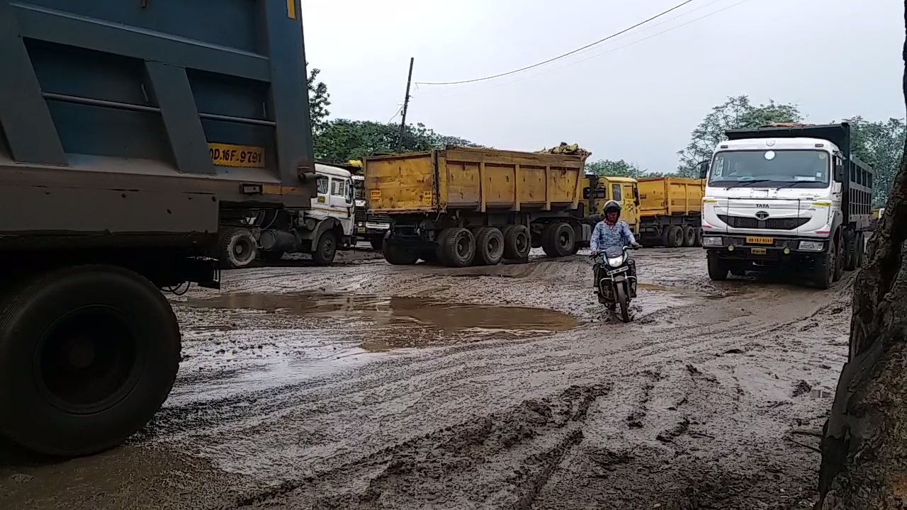 bad condition of road after rain