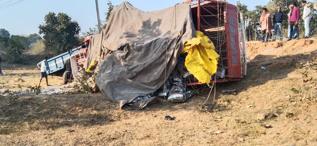 Tractor and truck collision