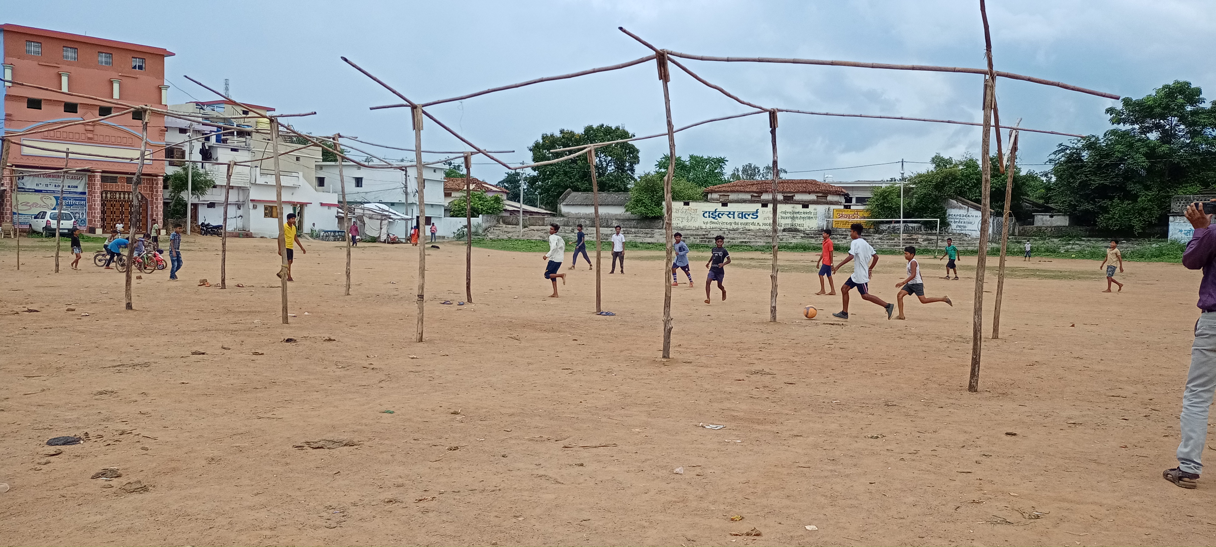 bad condition of football grounds in Dongargaon of rajnandgaon