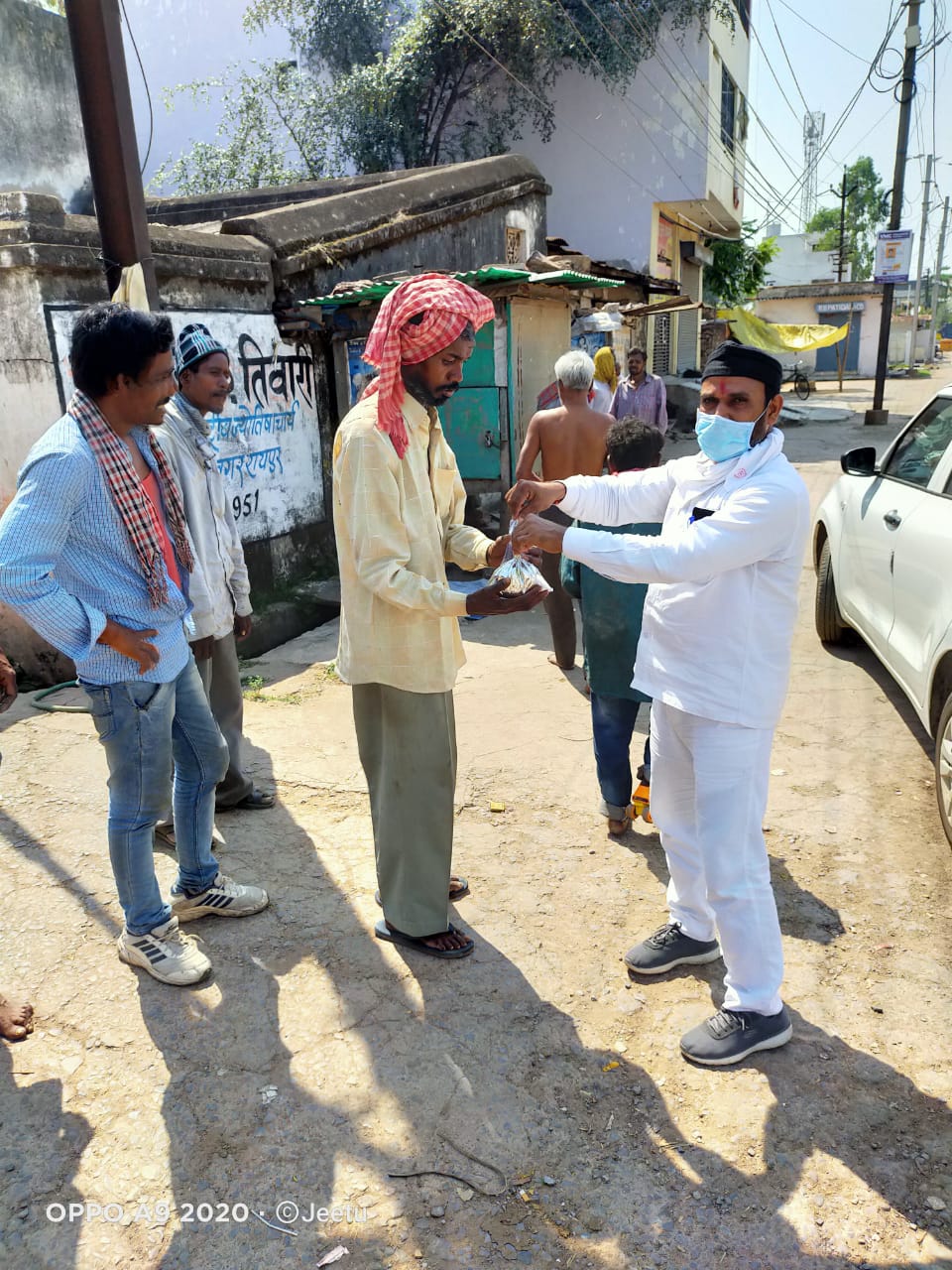 Railway staff in Raipur distributing food and ration to poor and needy