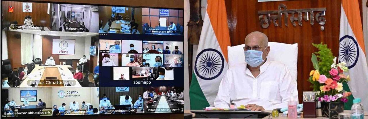 cm-bhupesh-baghel-held-virtual-meeting-with-officials-of-districts-regarding-corona-in-raipur