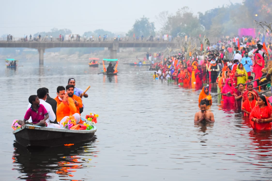 vikas upadhayay in chhath ghat