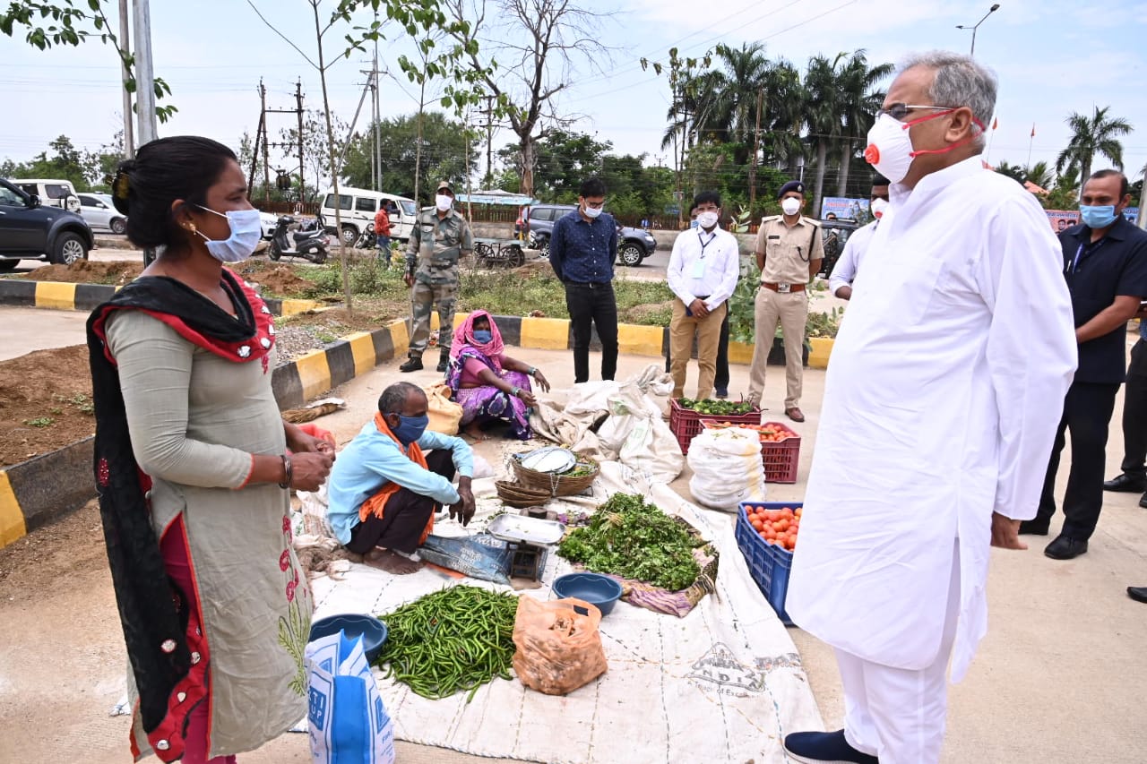 cm bhupesh lockdown inspection