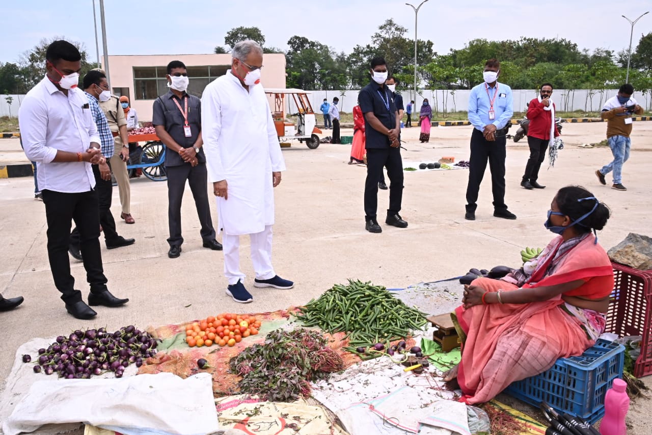 cm bhupesh lockdown inspection