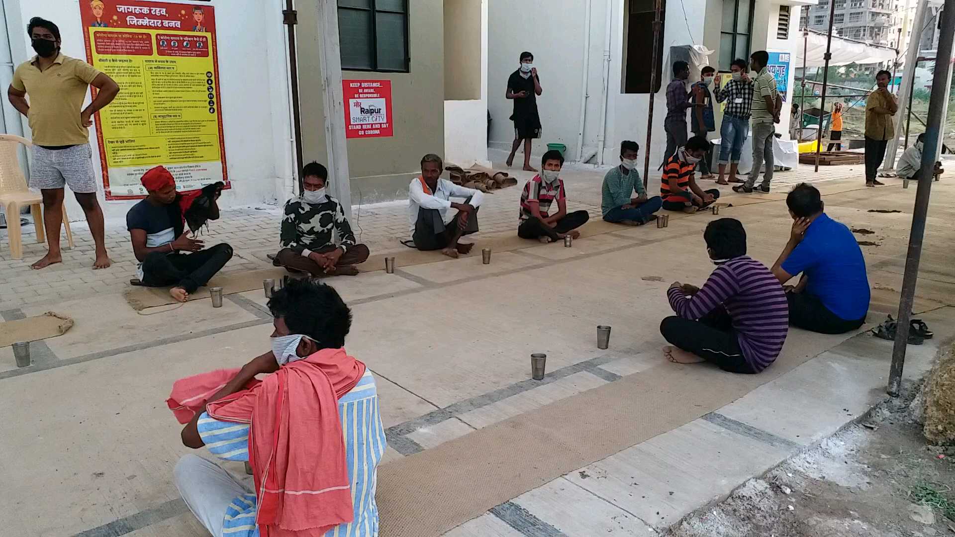 laborers isolated at Raipur shelter home