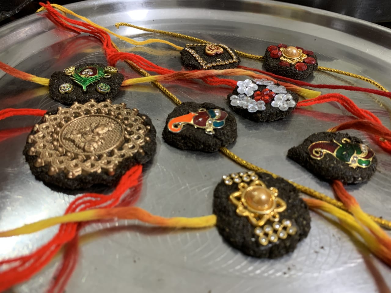 Beautiful rakhi made of cow dung