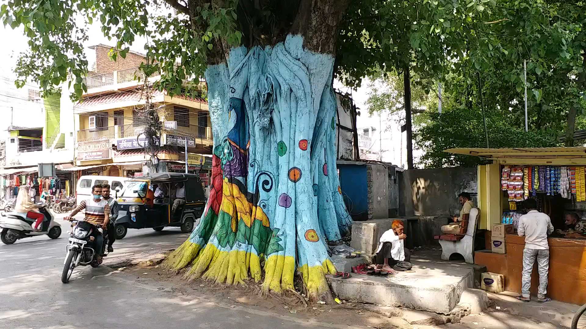 World Environment Day In Raipur green trees are being harmed by painting