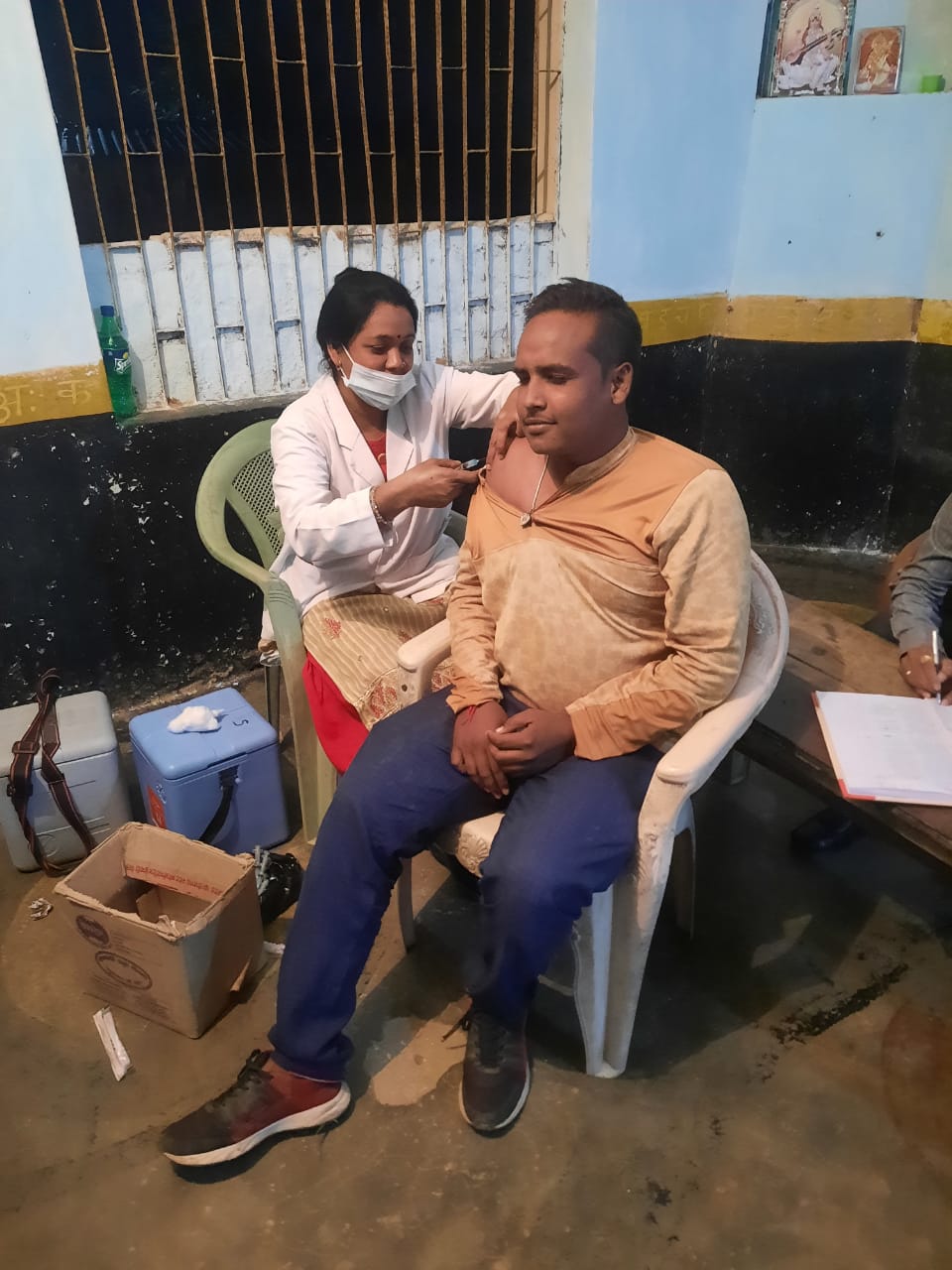 health department is vaccinating people at night in koriya