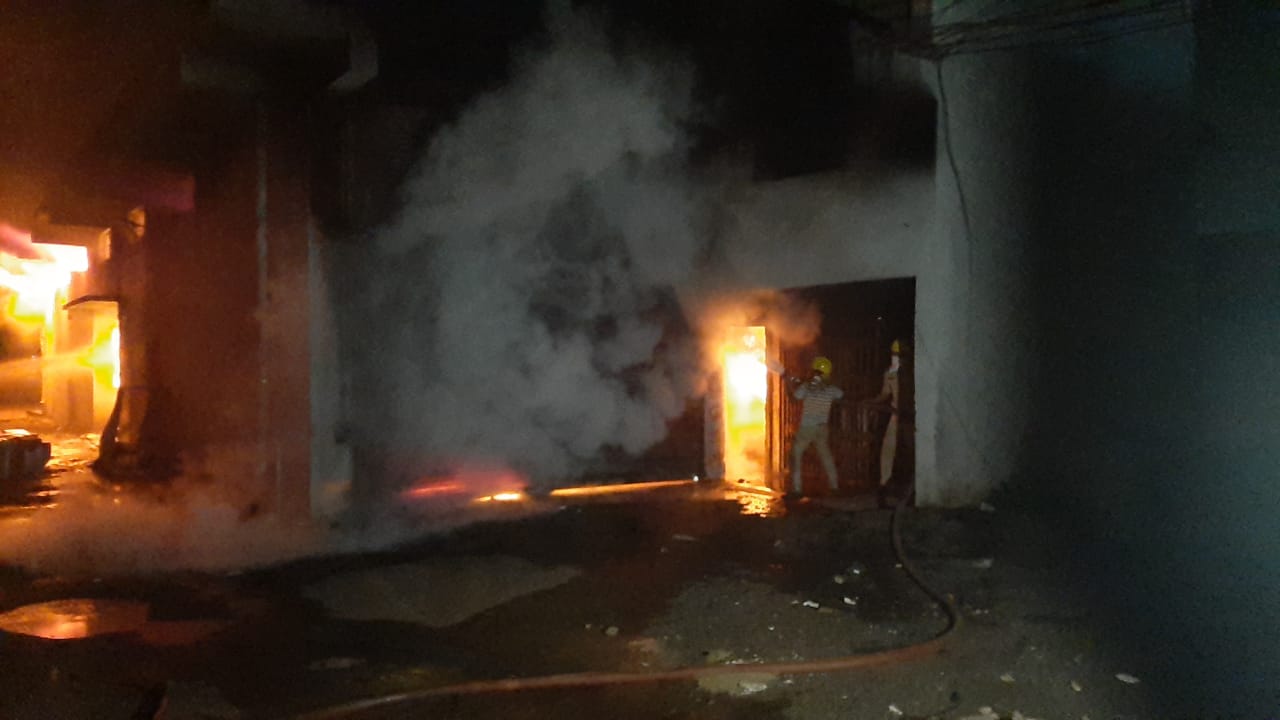 AC warehouse caught fire in raipur