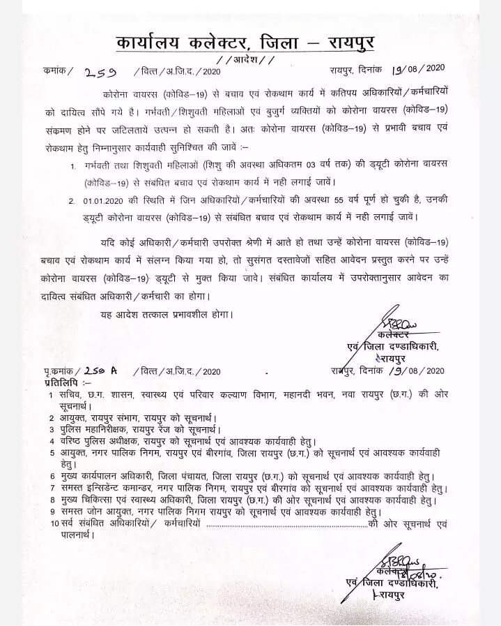 Pregnant women and infant women will not do duty in corona prevention in raipur