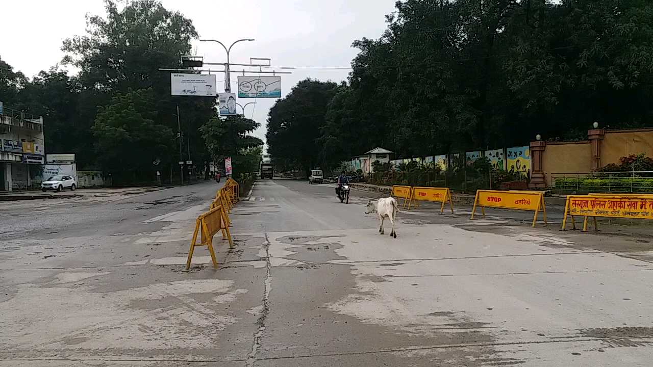 first day of the lockdown in ambikapur the streets were silent