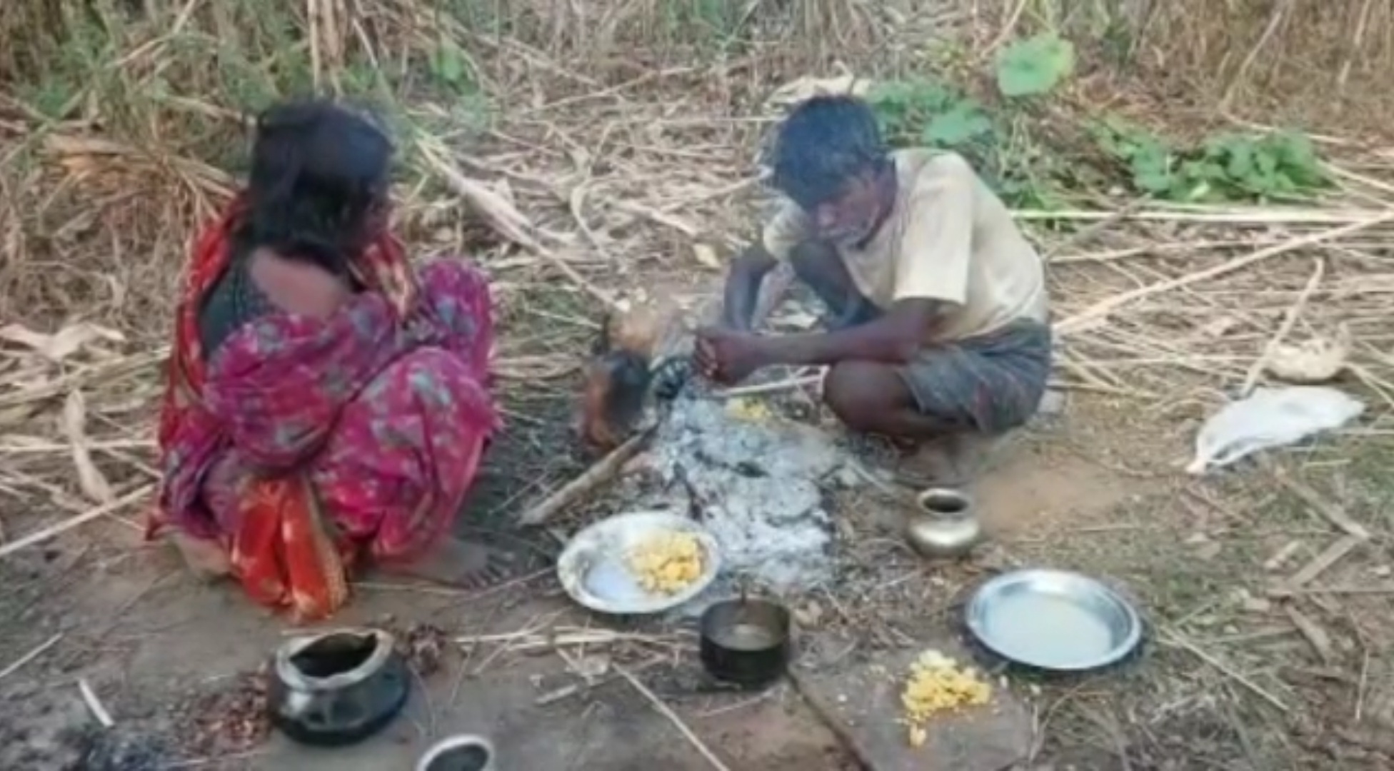 Villagers are spending the night in the open in the cold