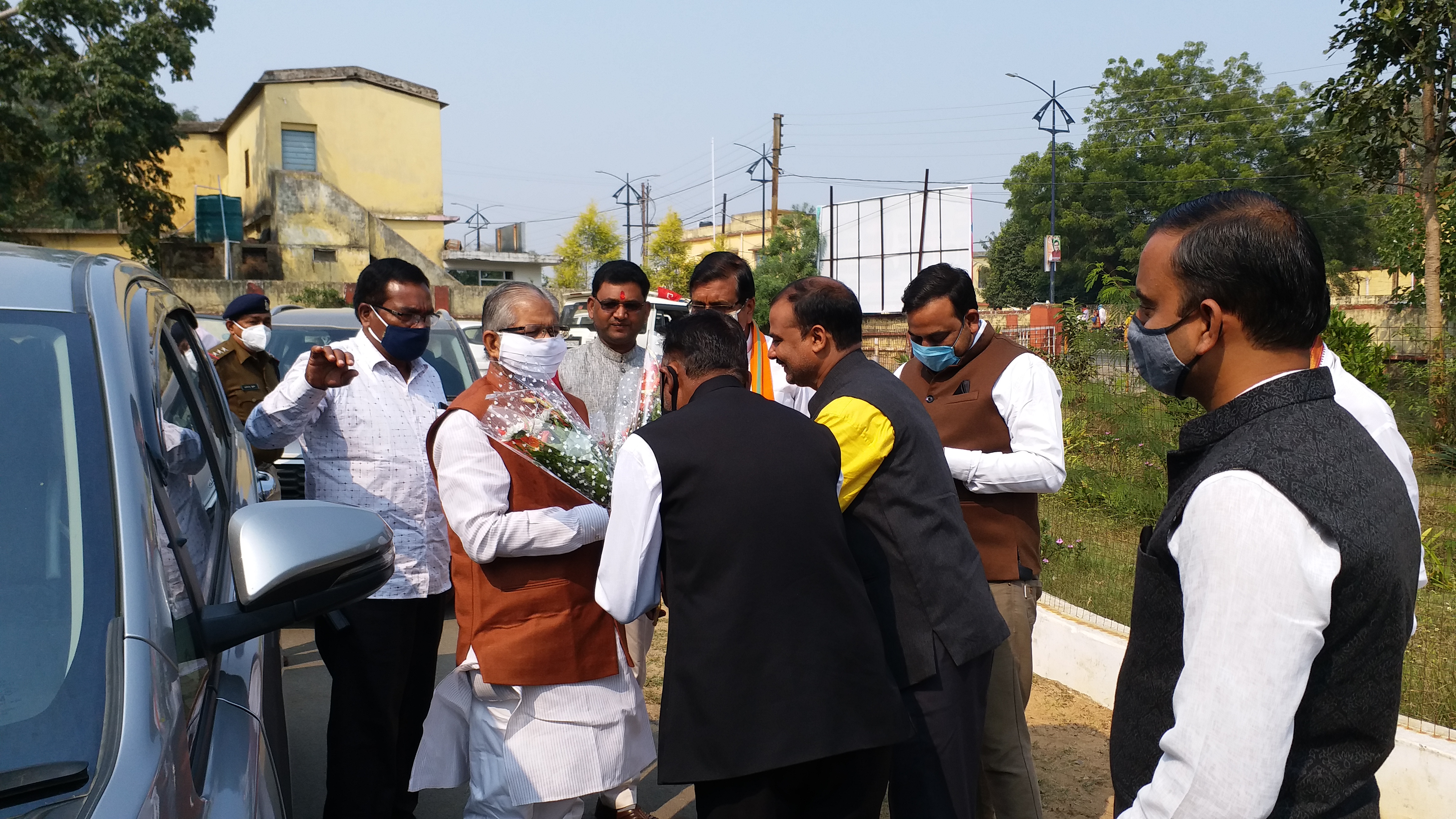 Dharamlal Kaushik inspected paddy collection centers