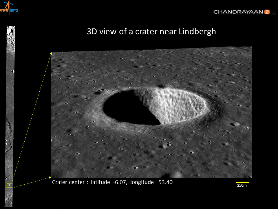 Chandrayaan-2's Topographic Mapping Camera images 3D view of crater on Moon