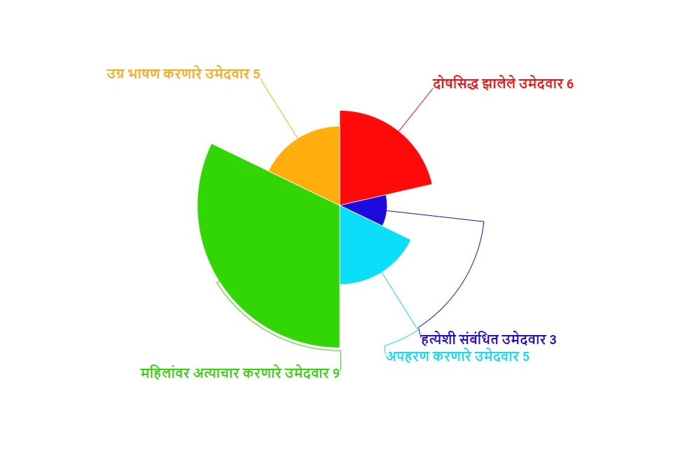 गुन्ह्याच्या प्रकारानुसार उमेदवारांची संख्या