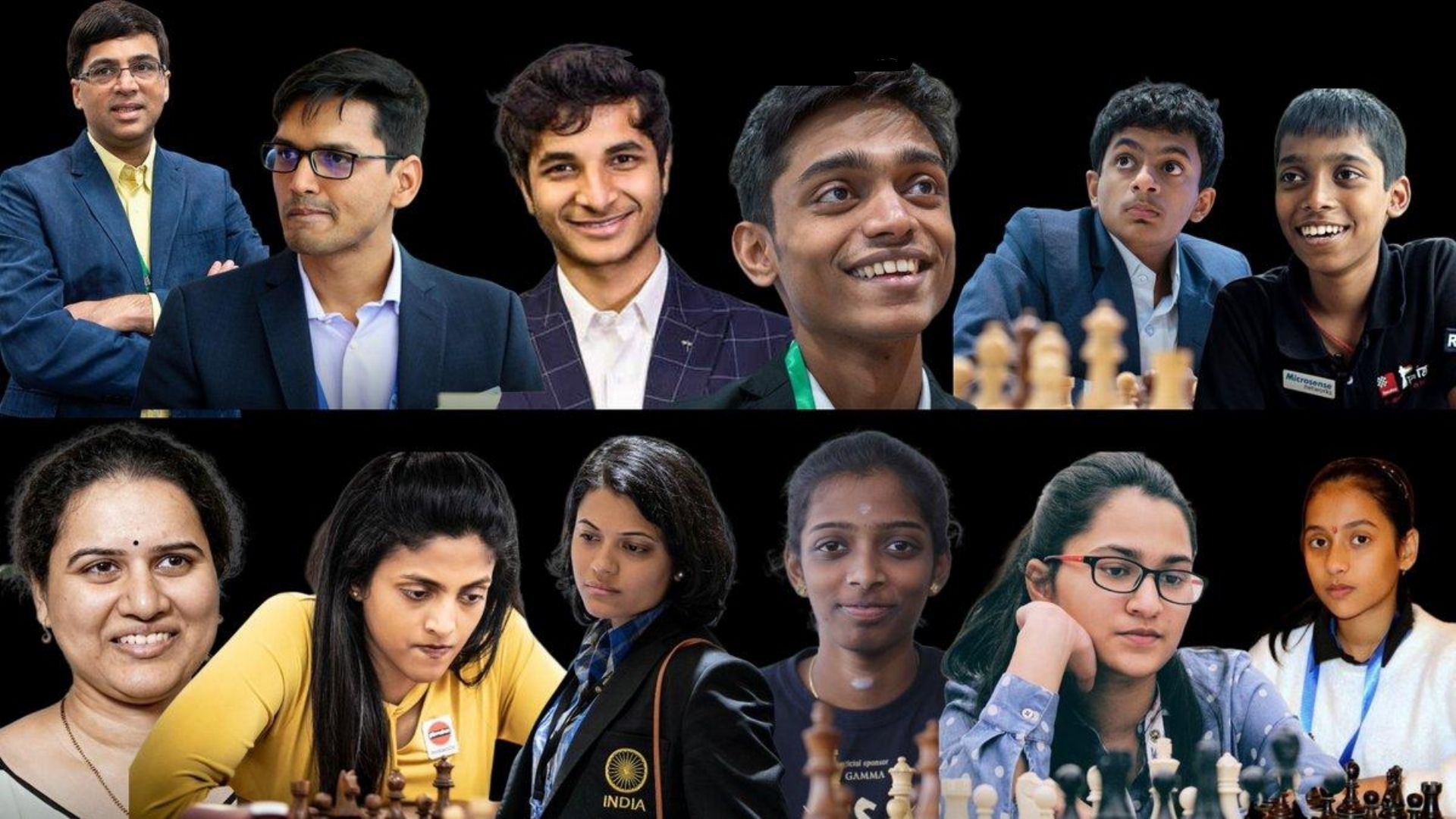 Indian team in 2020 FIDE Online Chess Olympiad.