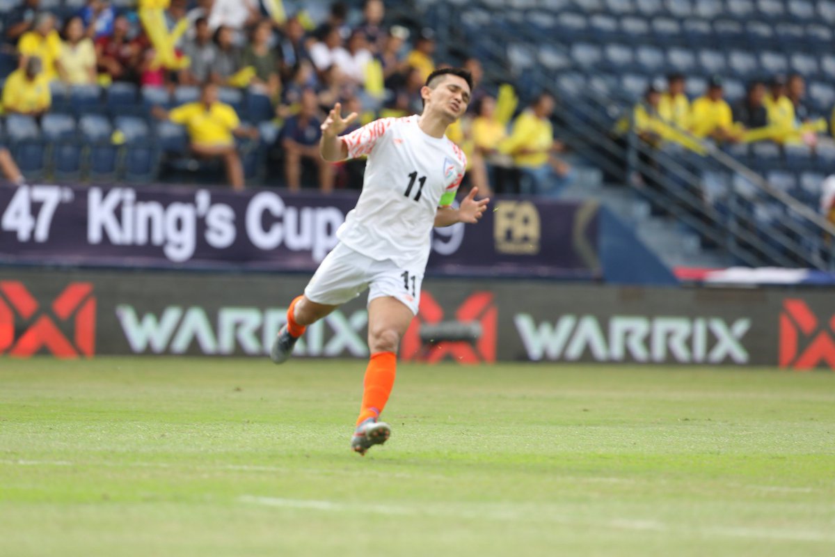 Sunil Chhetri scores 68th goal of his international career.