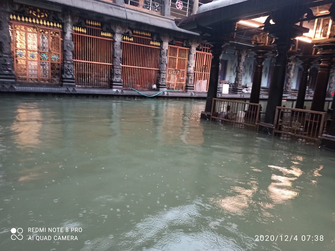 Cyclone Burevi: Chidambaram Natarajar Temple flooded with rainwater as heavy rain lashes Cuddalore