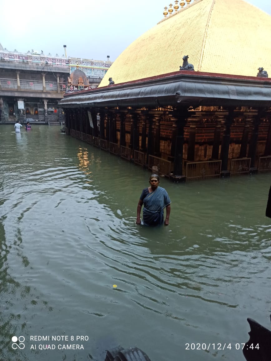 Cyclone Burevi: Chidambaram Natarajar Temple flooded with rainwater as heavy rain lashes Cuddalore