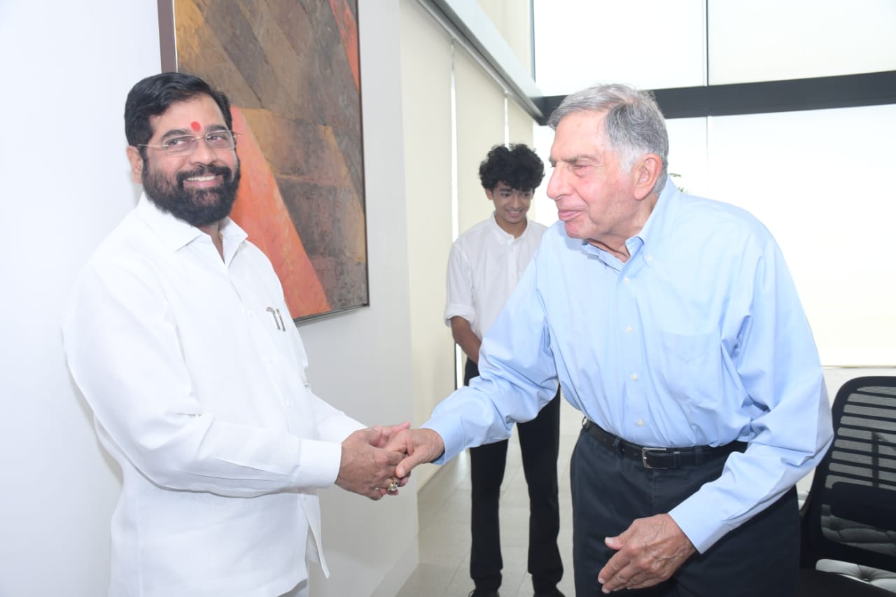 Chief minister Eknath Shinde meets industrialist Ratan Tata in Mumbai