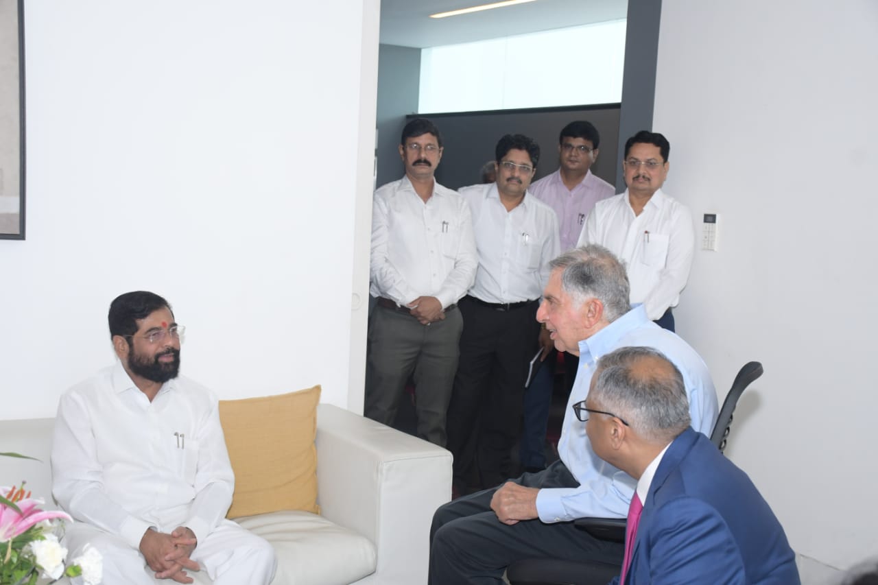 Chief minister Eknath Shinde meets industrialist Ratan Tata in Mumbai