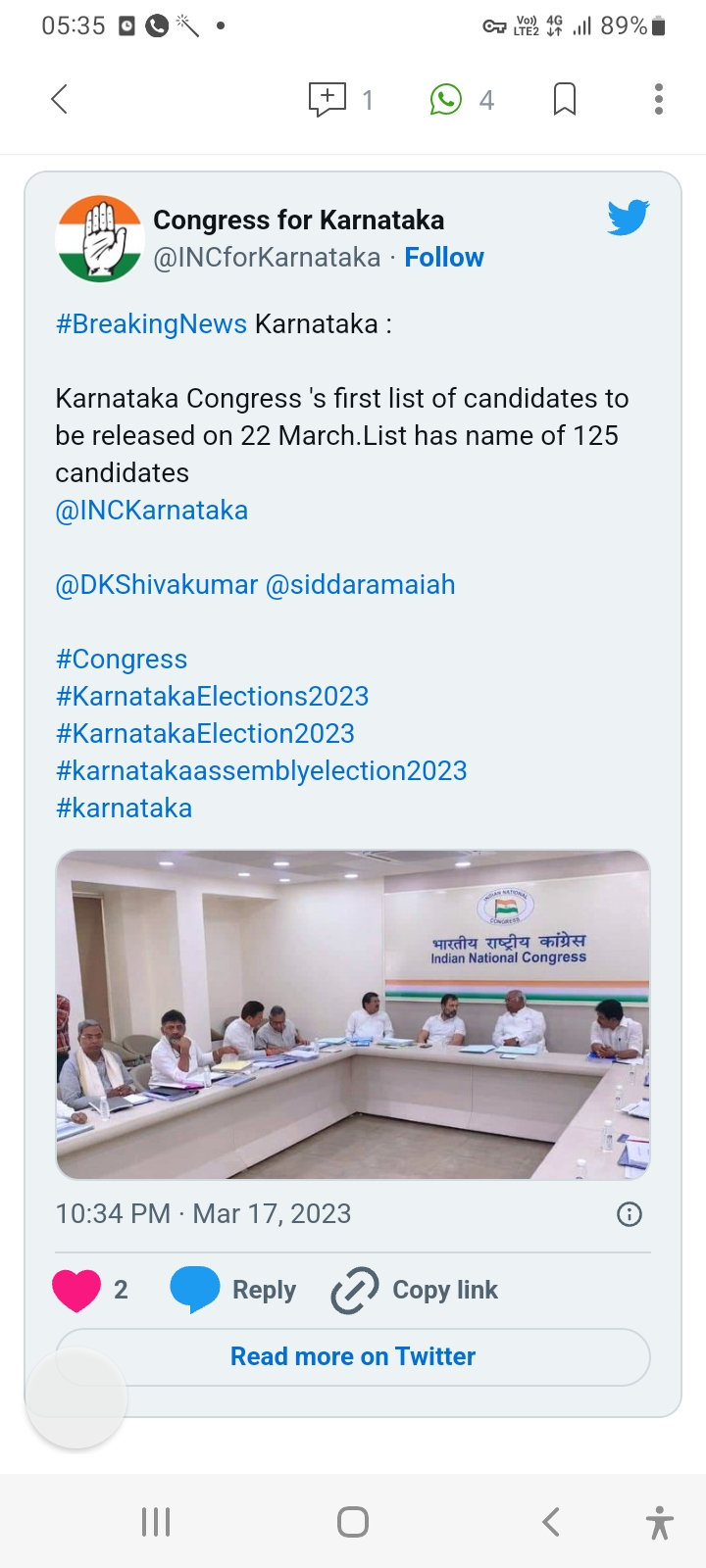 Congress candidates list for Karnataka polls