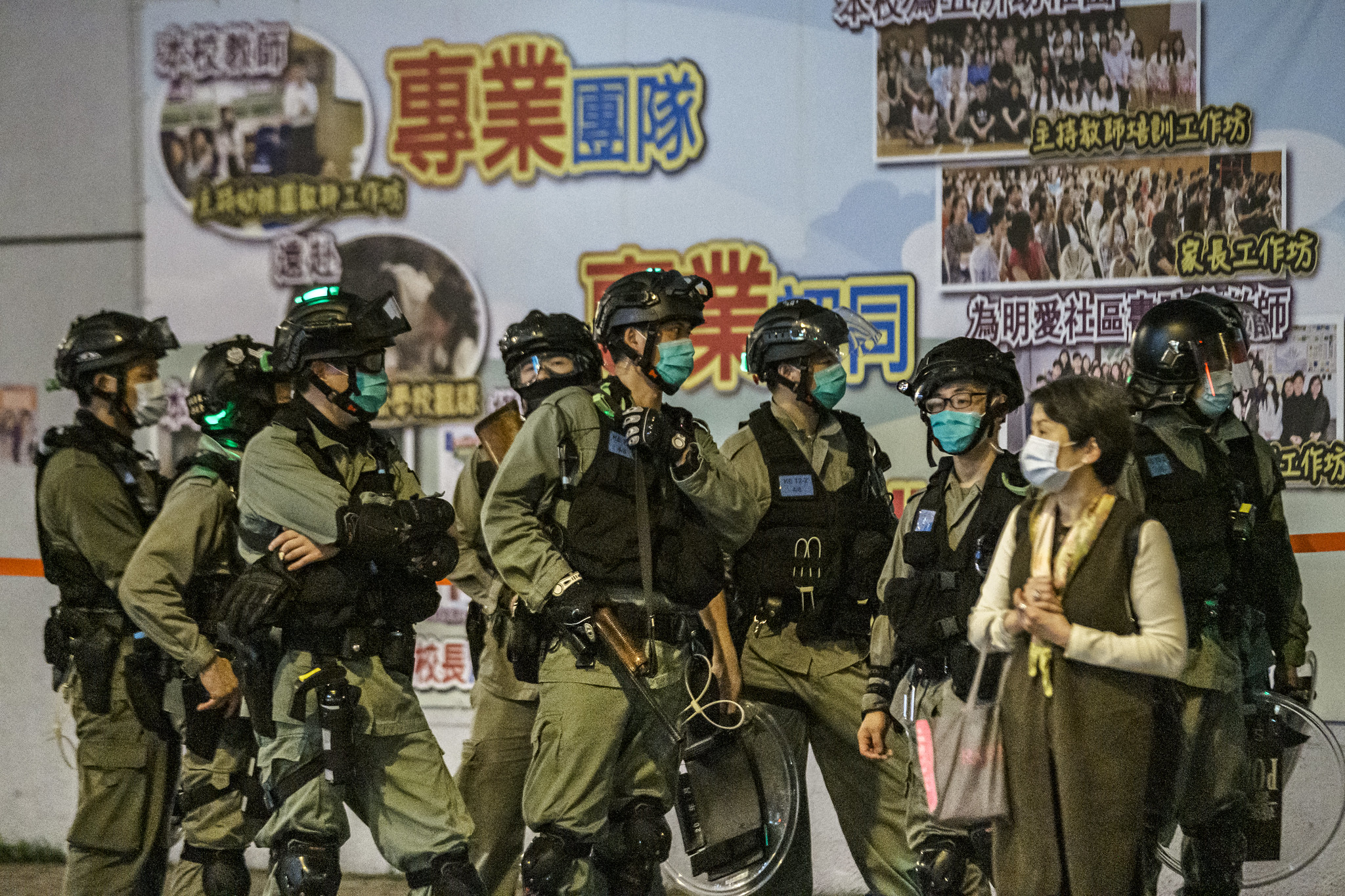 China controlled armed forces controlling public spaces in Hong Kong.