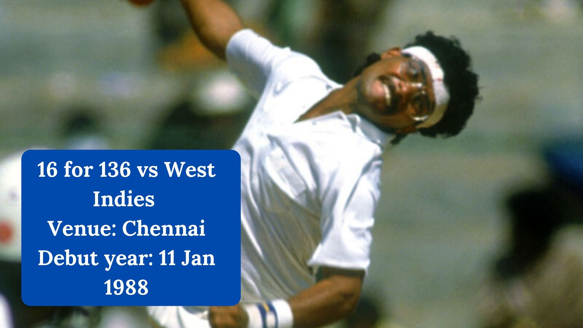 The best bowling figure by a Test debutante belongs to India's Narendra Hirwani.