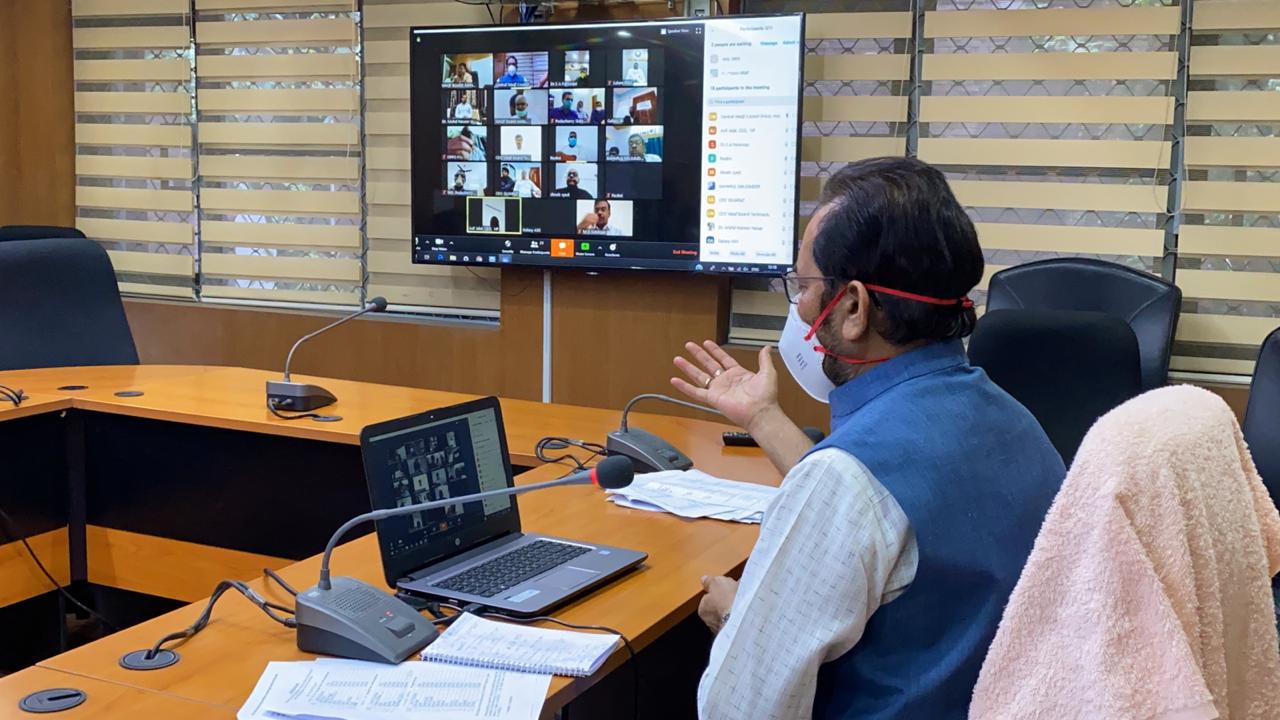 naqwi interacted with chairmen and senior officials of more than 30 state waqf boards through video conferencing