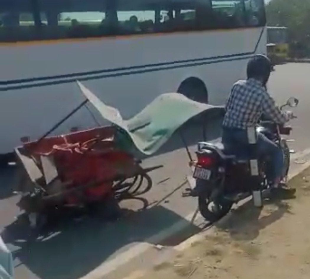 Greater Noida Authority bulldozer runs on handcart video goes viral
