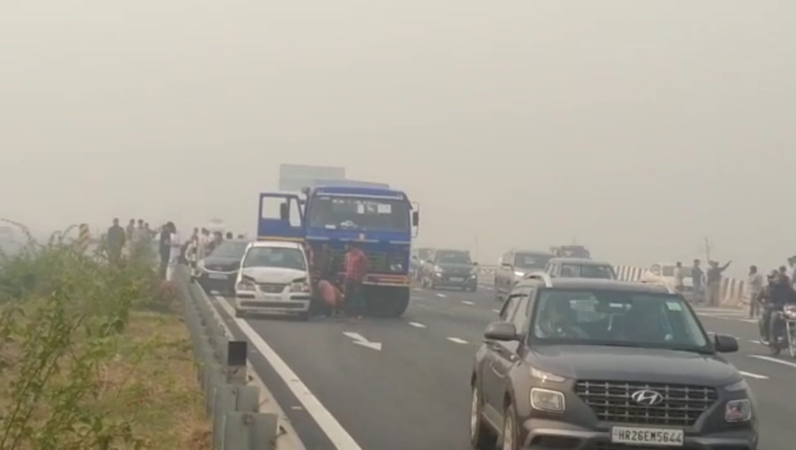 vehicles collided due to fog