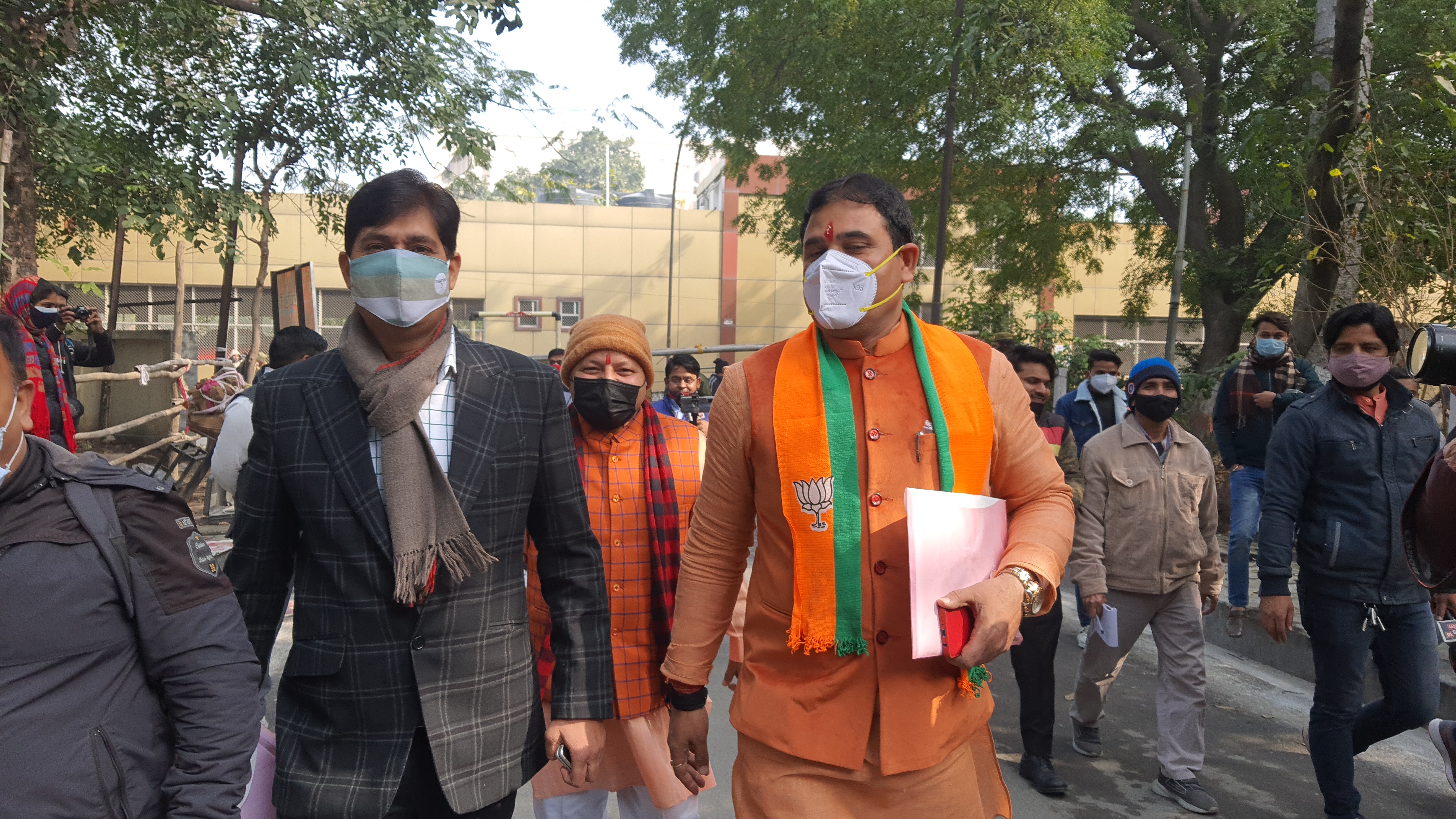 BJP candidate Nand Kishore Gurjar files nomination papers from Loni Vidhan Sabha in Ghaziabad