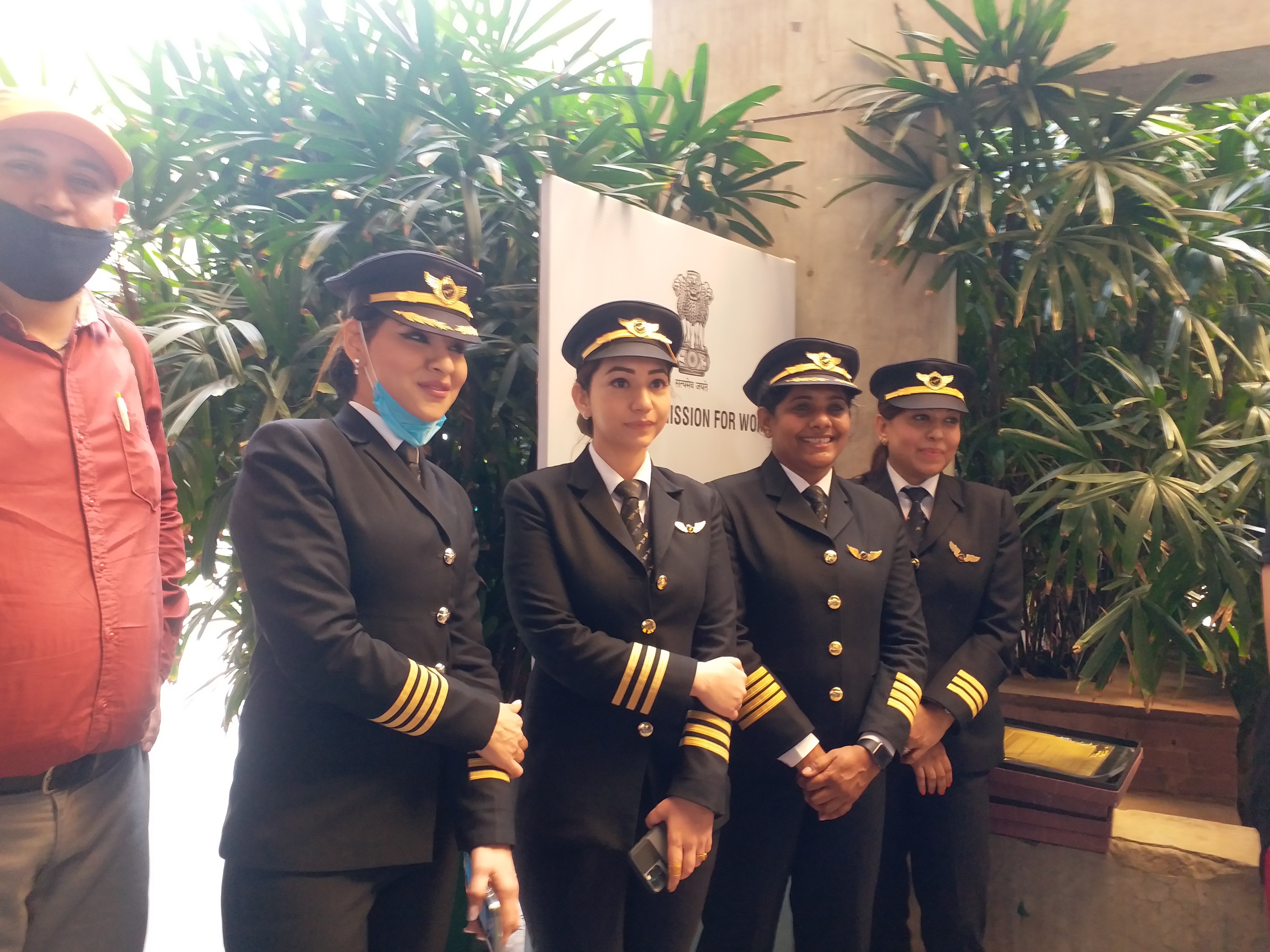 DCW Honors Women Pilots of Air India in delhi