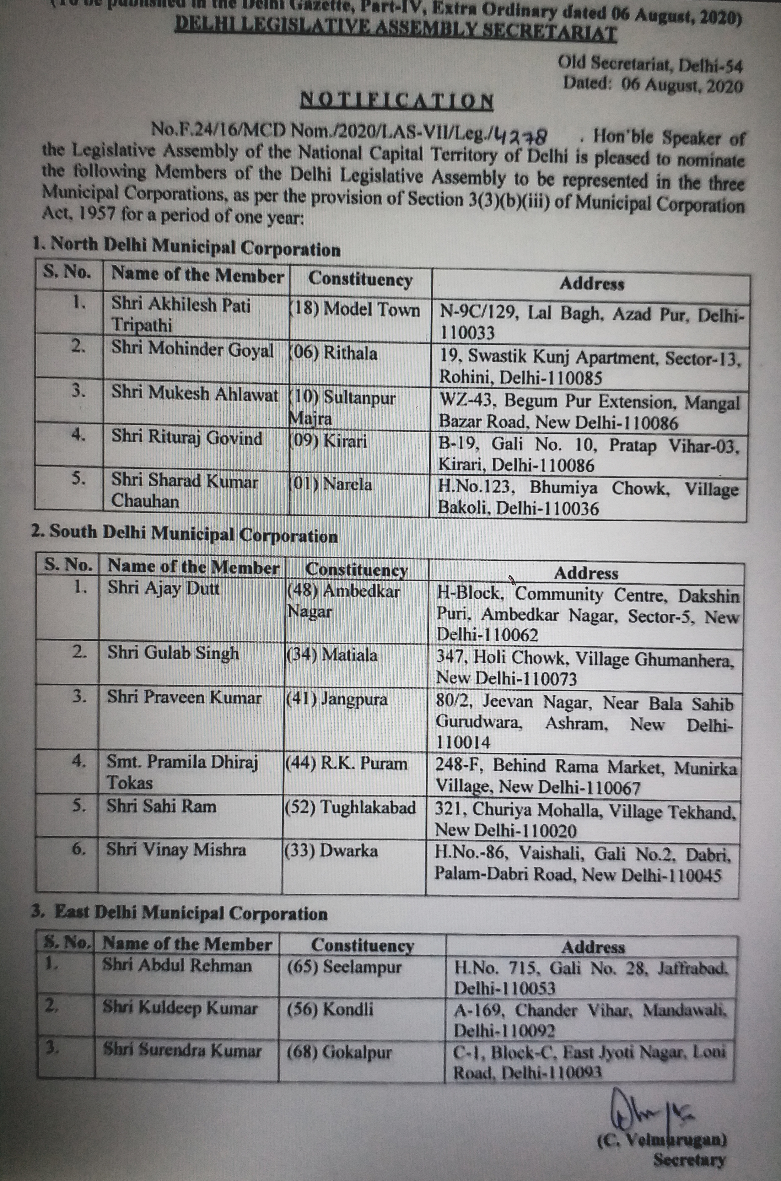 Nomination of legislators in corporations