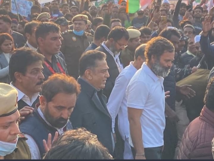 actor-kamal-haasan-joins-bharat-jodo-yatra-with-rahul-gandhi