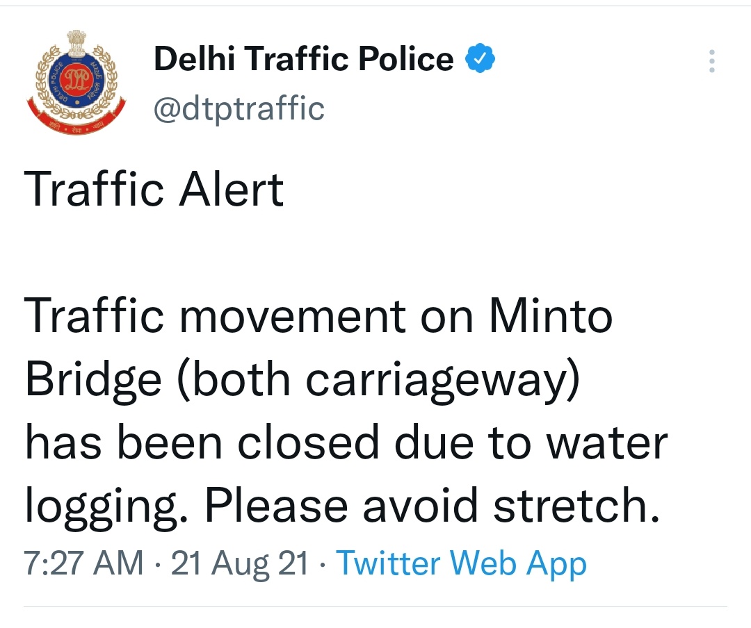Delhi traffic police alert