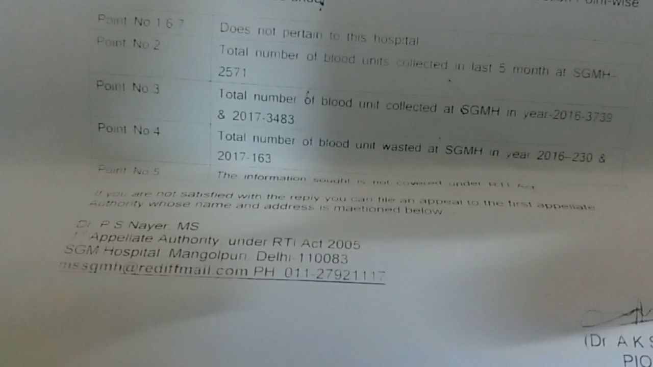 Blood Report for collection