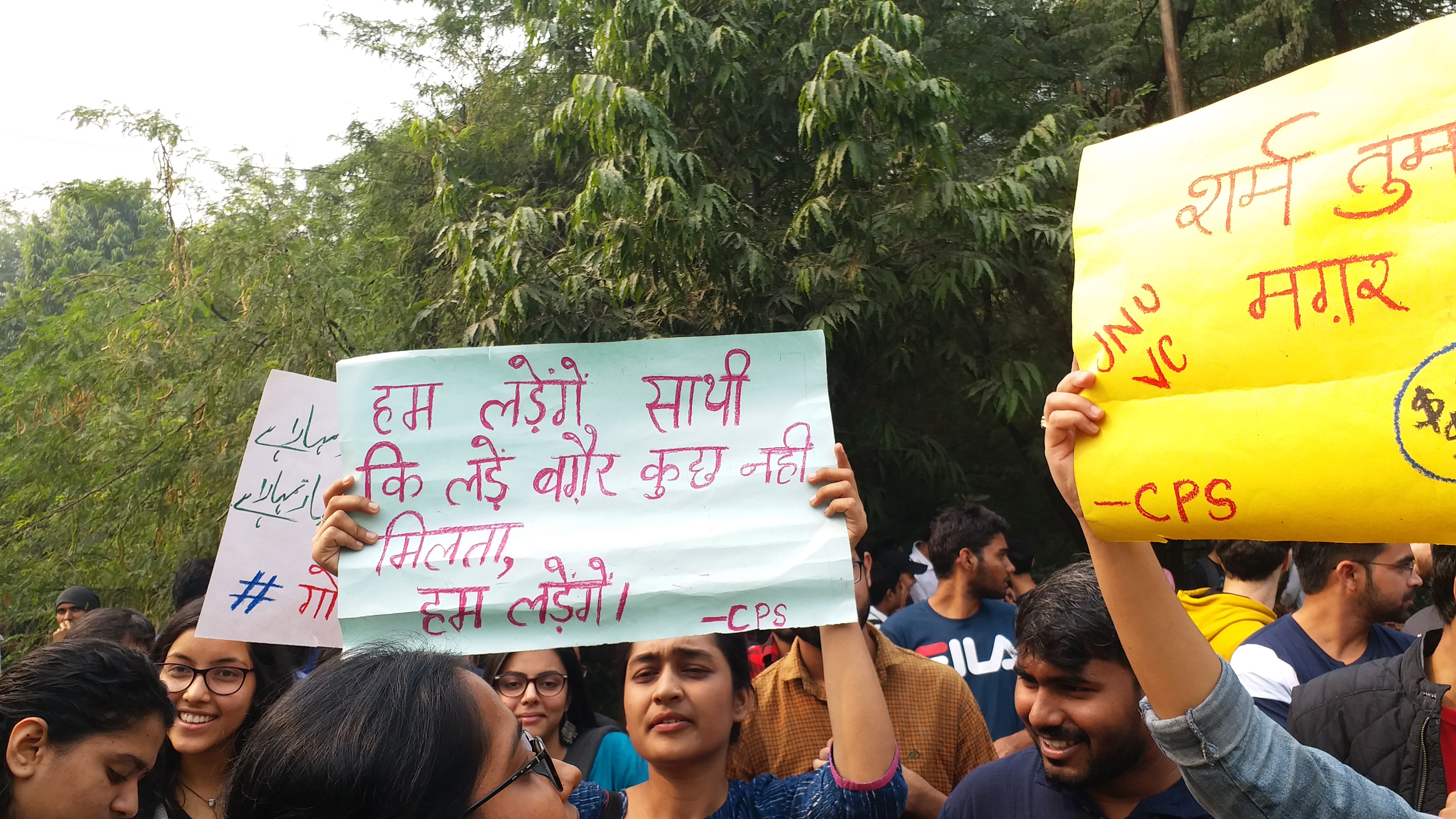 JNU students protest demanded withdrawal of fee hikes and hostel manual