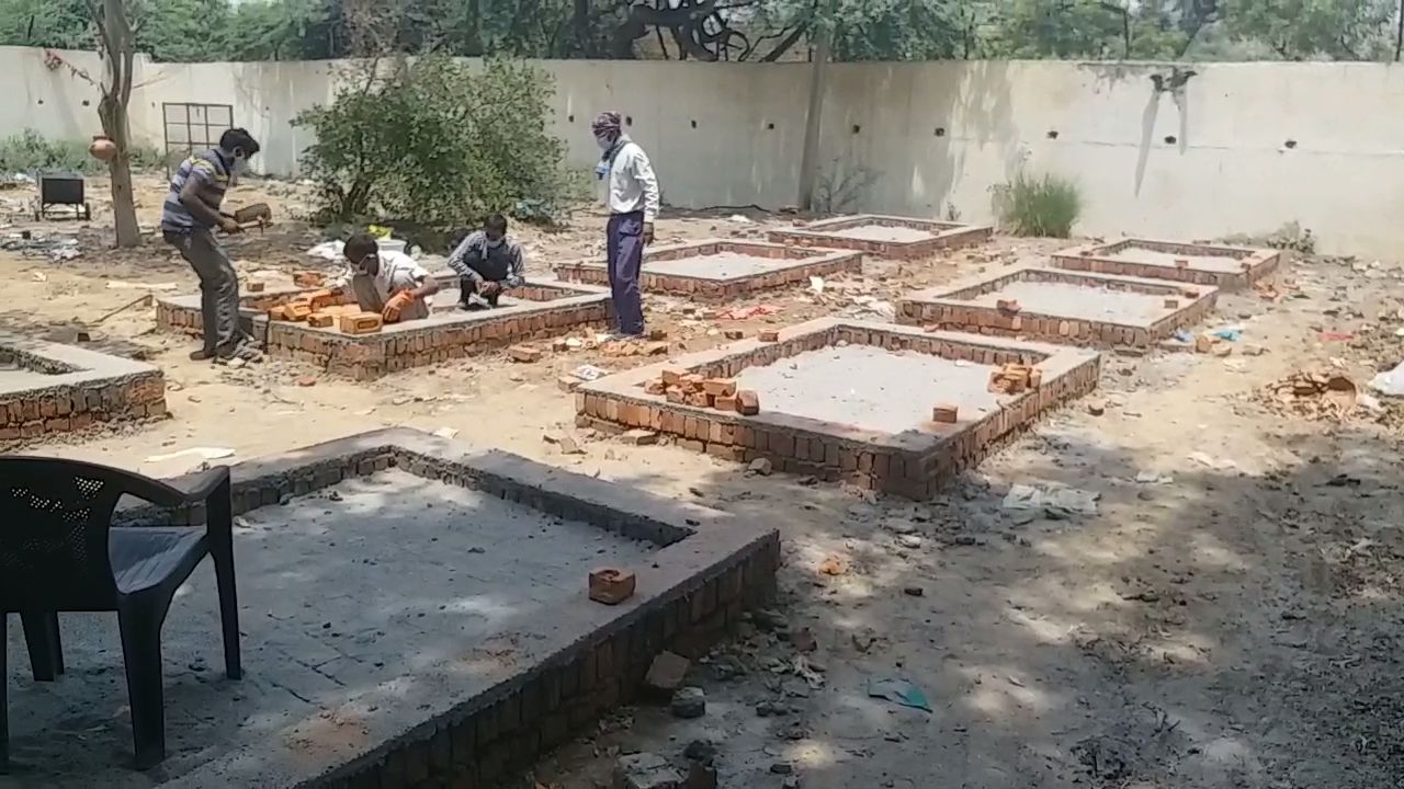 preparation in  cremation ground