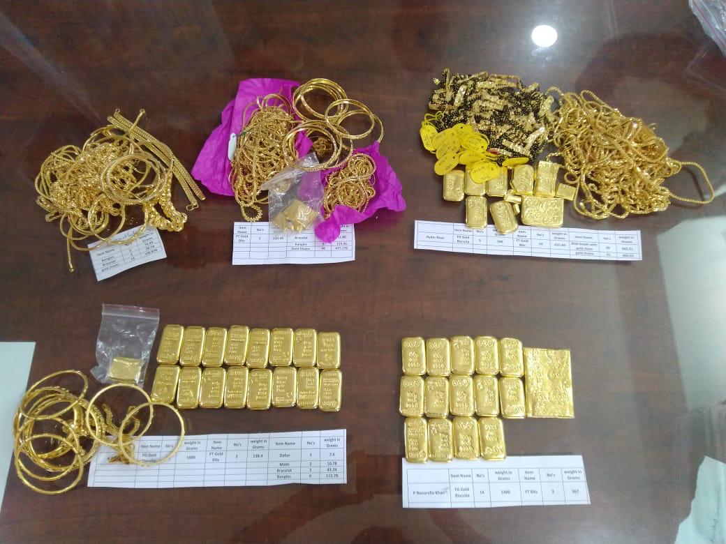 Custom Tirupati division team caught gold of worth rupees more than 3 crore