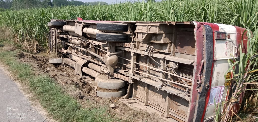 modinagar roadways bus got accident many injured