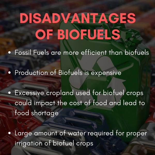 Disadvantages of Biofuels