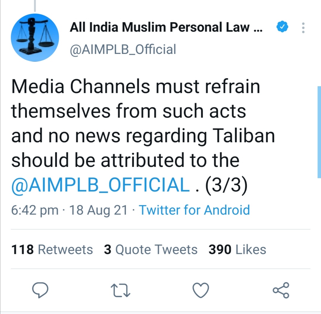 All India Muslim Personal Law Board Tweet