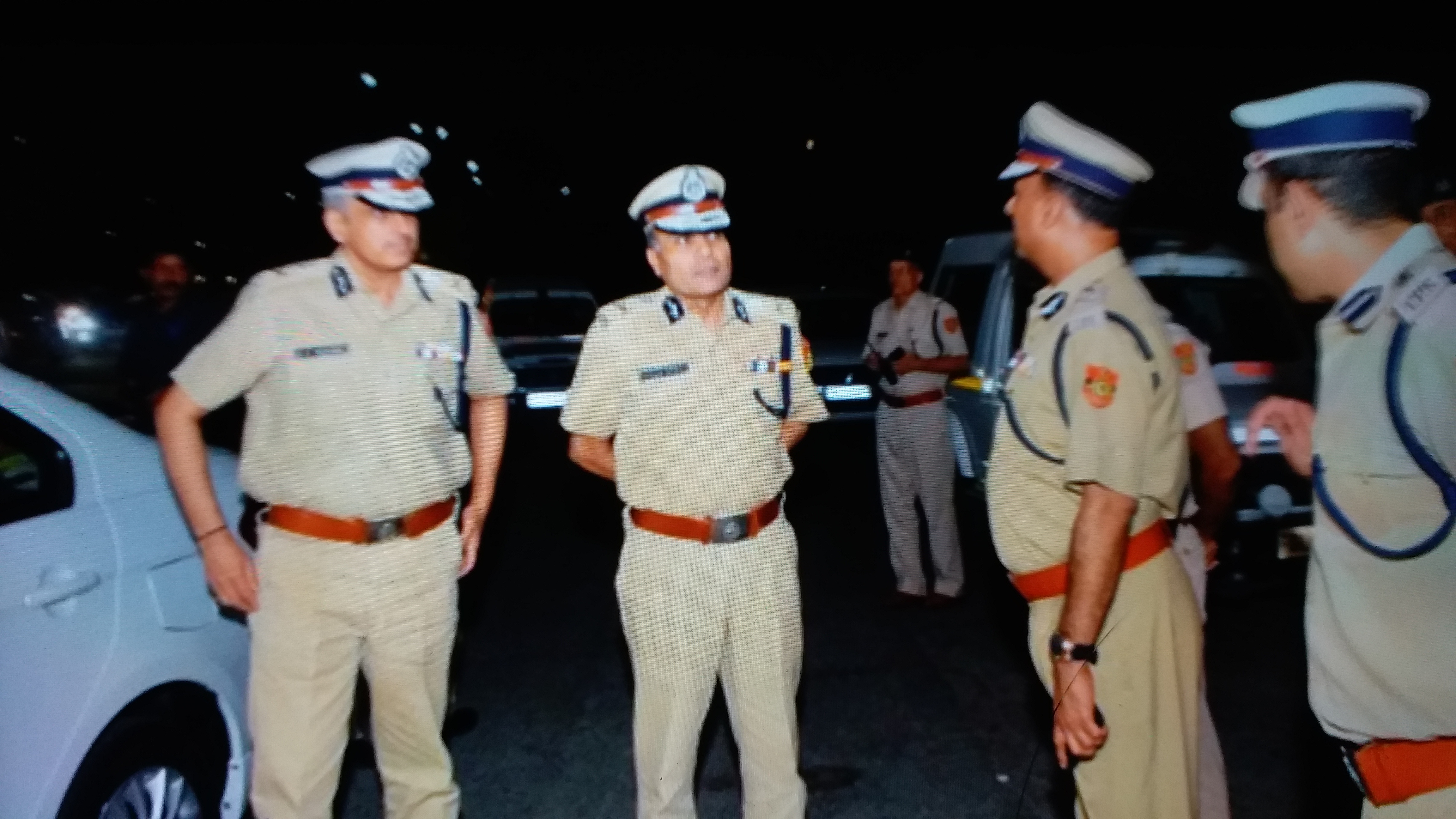 Delhi police commissioner amulya patnaik patrolling