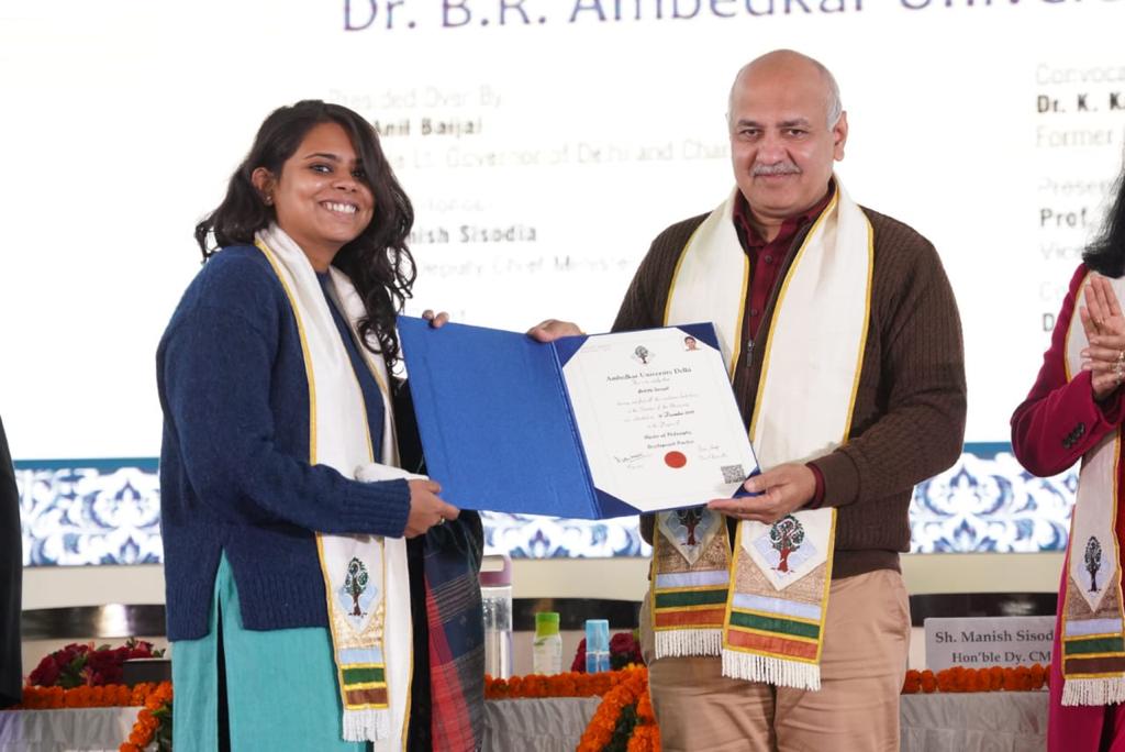 over 1000 students awarded degrees at 10th convocation of ambedkar university delhi